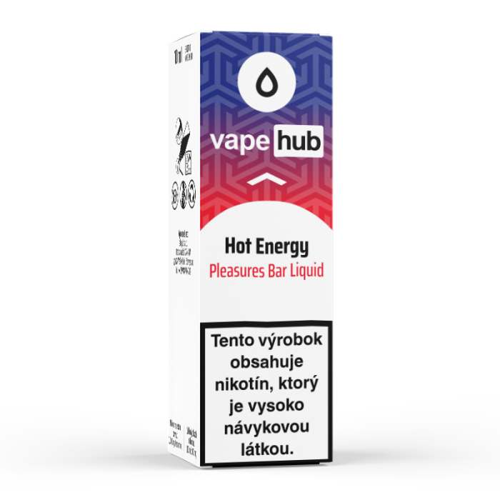 10 ml Hot Energy Vapehub Pleasures Bar e-liquid - 0 mg/ml