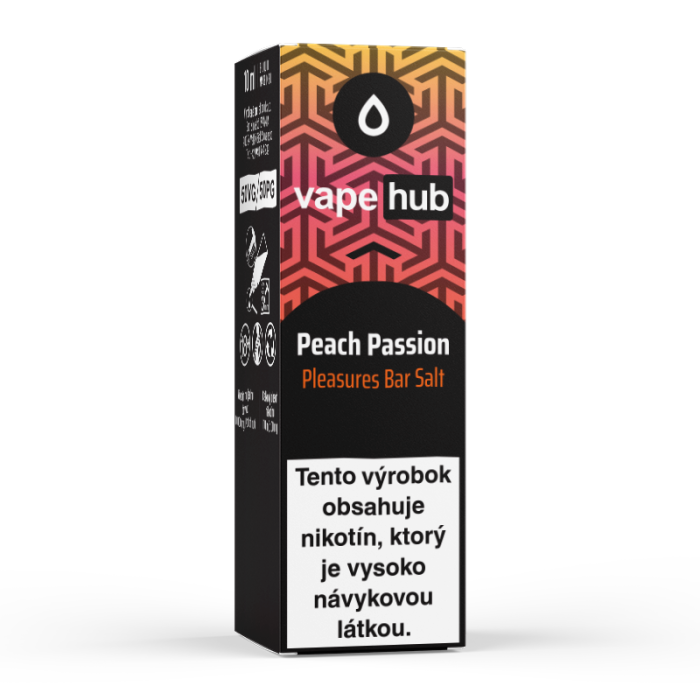 10 ml Peach Passion Vapehub Pleasures Bar Salt e-liquid - 20 mg/ml