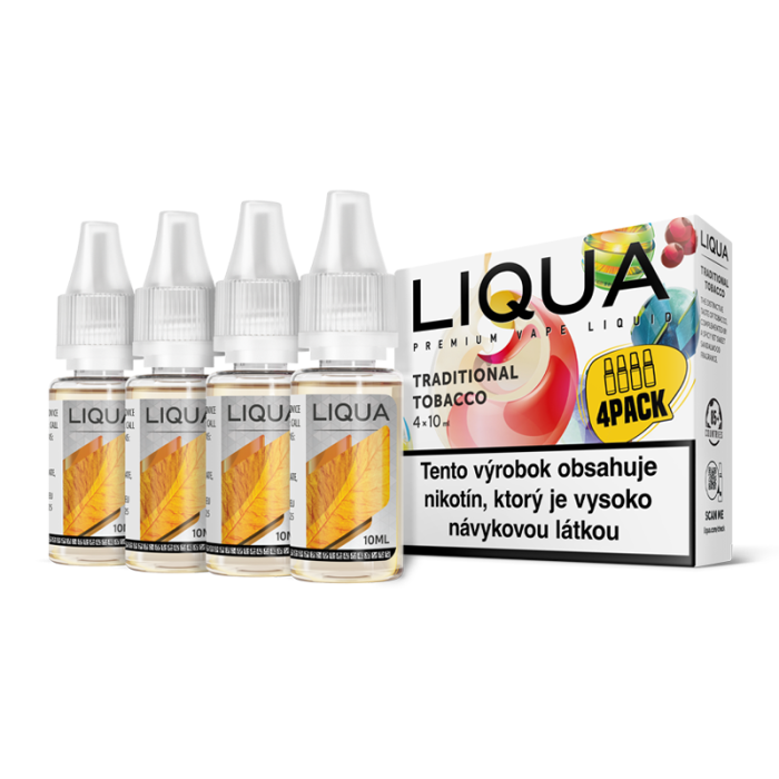 4-PACK Traditional Tobacco Liqua e-liquid - 12 mg/ml